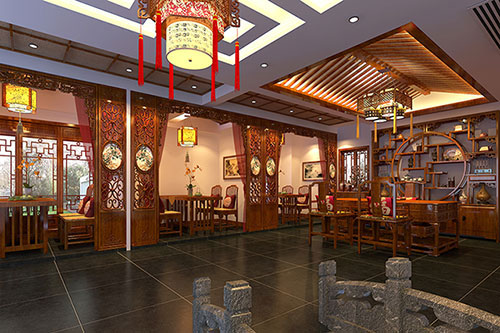 海珠优雅恬淡中式茶叶店装修设计效果图